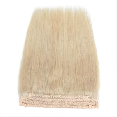 China 100% Long Lasting Russian Silky Straight Wave Hair Blonde Halo Hair Extensions 100G 120G 140G 180G 200G zu verkaufen