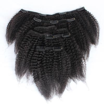 China Afro Kinky Curly 4C Clip In Hair Extensions 100% Afro Hair For Africa Women Te koop