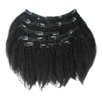 China 100% Real Afro Curly Wave Hair Extensions Afro Kinky Curly Clip In Hair Extension For Black Women for sale