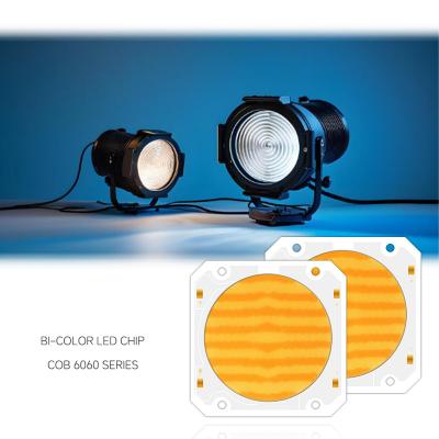 China Melhor Chipe LED Bi Color de orçamento para luz de vídeo 6060 300W*2 100-120Lm/W dual CCT 2700K 6500K Bi color COB LED High Power à venda