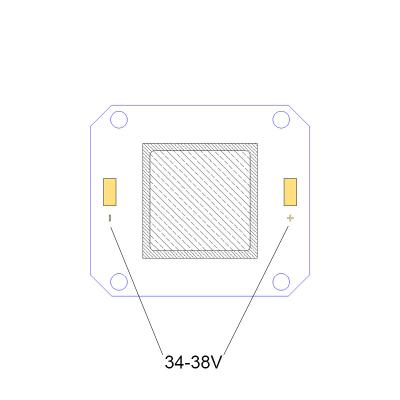 China microprocesadores ULTRAVIOLETA del microprocesador 40*46M M LED del poder más elevado LED de 20000mW 50W en venta