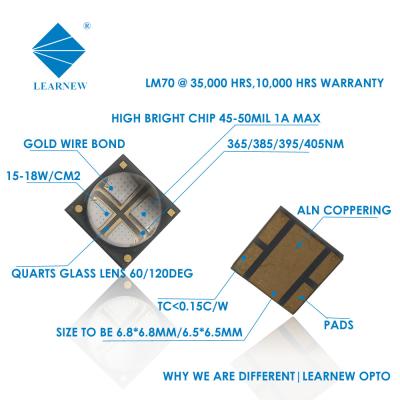 China A cura uv alta da radiação 12W conduziu 385 que o nanômetro 395 nanômetro 405 nanômetro 6868 conduziu a impressão giratória de cura uv Violet Smd Led Chip à venda