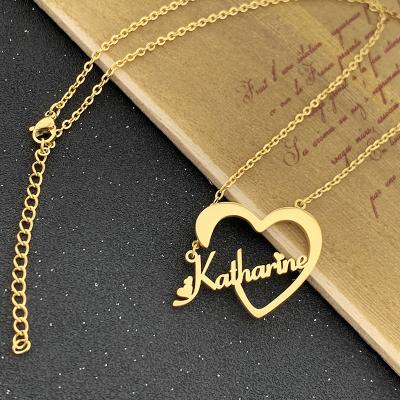 China Best TRENDY Gift Of Custom Stainless Steel Necklace Name Chain Link Necklace Pendant Jewelry for sale