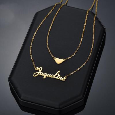 China Custom Name 18k Gold Plated Women Necklace TRENDY Personalized Chain Jewelry for sale