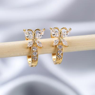 China Trendy Fashion Gold Plated Butterfly Clip Ons Earrings For Women for sale