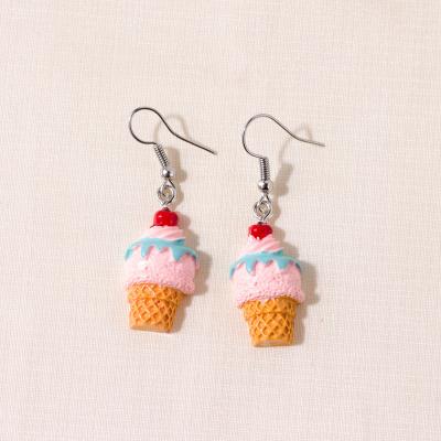 China Fashionable fashionable colorful mini dessert creative cute ice cream earrings for girls for sale