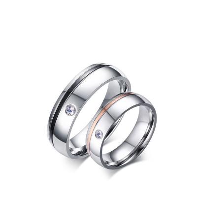 China Fashion TRENDY Unique Jewelry Stainless Steel With Zircon Couple Ring for sale