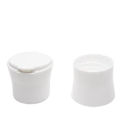 China Non Spill 28mm White Plastic Disc Top Cap For Shampoo Bottle for sale