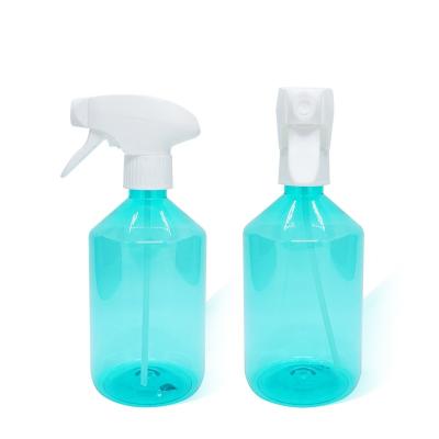 China Personal Care 500ml Plastic Clear Blue Trigger Sprayer Bottle For Garden Watering for sale