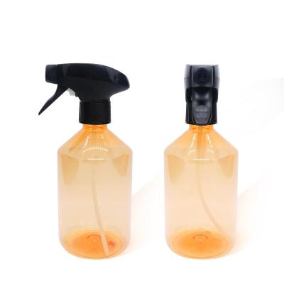 China 500ml Personal Care Plastic Clear Orange Bottle With All Trigger Plastic Sprayer for sale