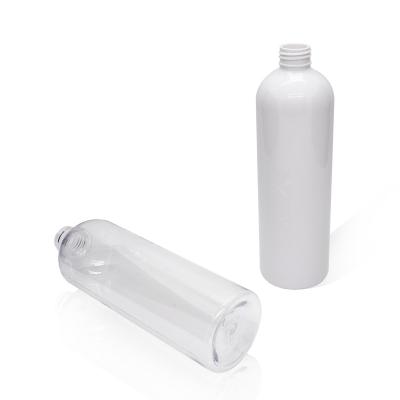 China 400ml PET Cosmetic Transparent White Plastic Bottle For Sprayer for sale