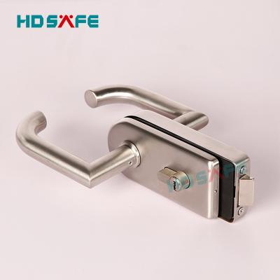 China Black Aluminum Minimalist HDSAFEstainless Door Lock Steel Glass Lock Handle for sale