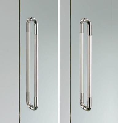 China Minimalist Foshan factory stainless steel ladder door pull handle for commercial frameless glass door for sale