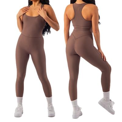 China Breathable Customize Women's Fitness Yoga Wear jumpsuit One-piece Sportswear Activewear Workout Fitness  bodysuit shapewear for women for sale