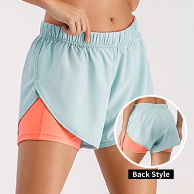 China Breathable Women's 2-in-1 Running Shorts Quick Drying Breathable Active Training Exercise Jogging Cycling Tennis Shorts for sale