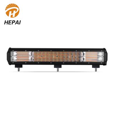 China Flash China High Power Tri Row White Yellow Double Color 17inch 252w Off Road Racing Light Truck Atv Offroad Car Strobe Led Light Bar for sale