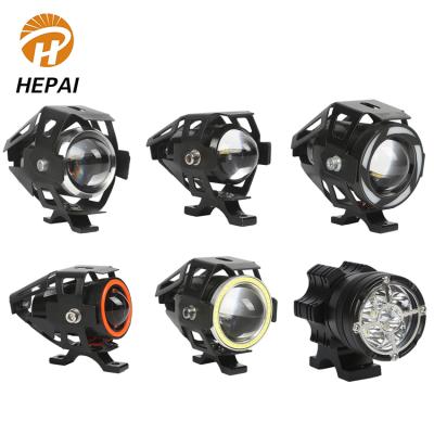 China U7 LED Projector Hard Spot Lights Headlights For Motorcycle With COB Angel Eyes for sale