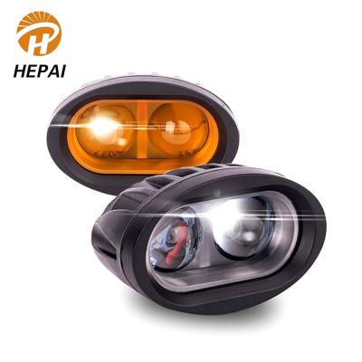 China Automobile lamp truck high quality waterproof binoculus assembly color off-road lens driving 12v 20w led working lamp for sale