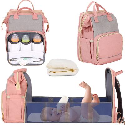 China Backpack 3 in 1 Multifunctional Baby Bags Diaper Bag Backpack with Foldable Crib for sale