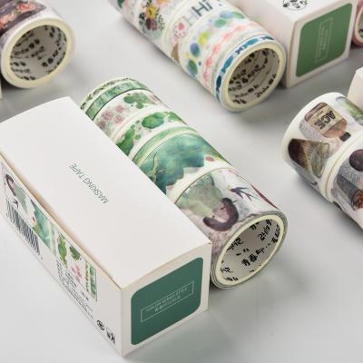 China Waterproof Wholesale Hot Melt Adhesive Cartoon Printed Washi Tape Set For Decoration for sale