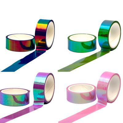 China Waterproof Laser Holographic Decorative Tape Iridescent Band Roll Wholesale for sale