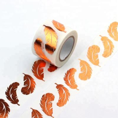 China Waterproof Souvenir Gift Wrapping Aluminum Foil Washy Tape With Logo Printed Gold Printed Washi Tape for sale