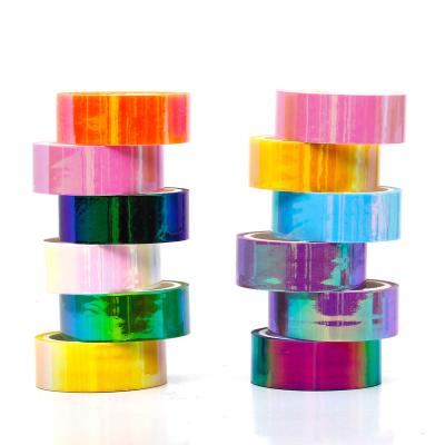 China Waterproof Holographic Color Changeable Decorative Tape Iridescent Tape Roll for sale