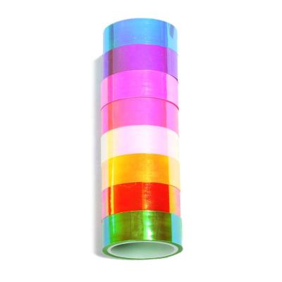 China Laser Waterproof Holographic Decorative Tape Iridescent Band Roll Wholesale for sale