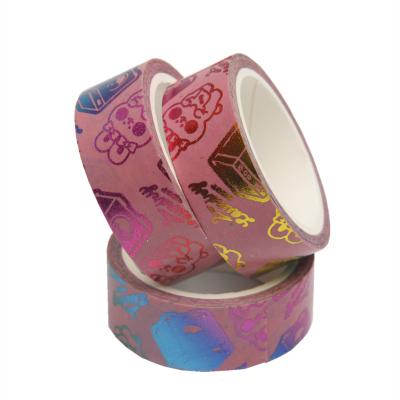 China Waterproof Washi Tape Foil Custom Printed Decorative Masking Tapes for Arts, DIY Crafts, Bullet Journals, Planners, Scrapbooking for sale