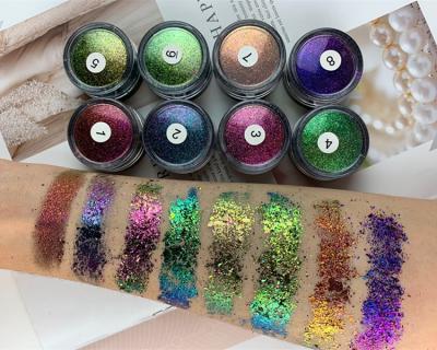 China Makeup Waterproof Dye Cosmetics Chameleon Loose Powder Eyeshadow Custom Your Own Brand Eyeshadow Neon Loose Powder for sale