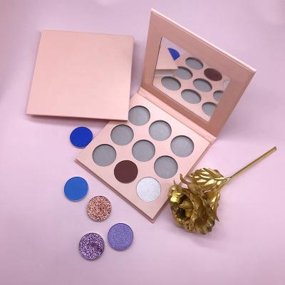 China Waterproof Make Your Own 9 Pans Empty Eyeshadow Palette Custom Vegan Eyeshadow Packaging Private Label for sale