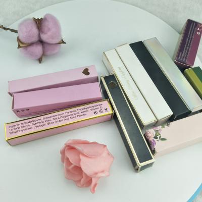 China Recyclable Private Label Lip Gloss Packaging Box Customized Cosmetics Folding Box Lip Gloss Packaging Paper Box for sale