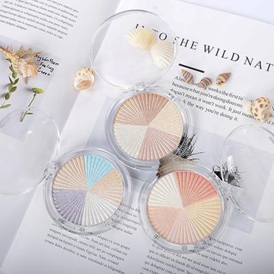 China Effectively Waterproof To Lighten Skin Private Label Powder Round Pack High Gloss Highlighter Palette for sale