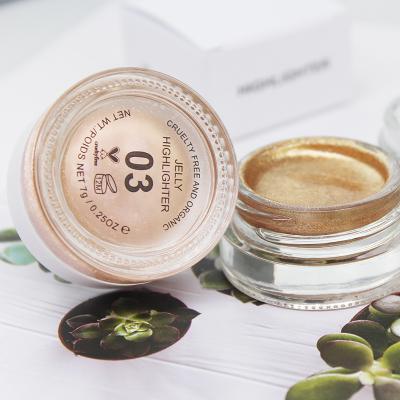 China High Dye Liquid Highlighter Cream Private Label Waterproof Shimmer Makeup Face Eyeshadow Highlighter Bar Cream for sale