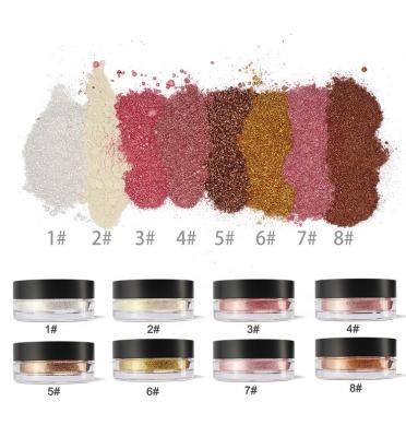 China Waterproof 8 Colors High Dye Private Label No Label Bronzer Shimmer Makeup Face Highlighter Bar Powder Loose for sale