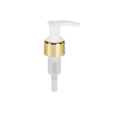 China Non Spill Custom High Quality UV Closure 24mm Bottle Screw Lock Plastic Lotion Pump Gold for sale