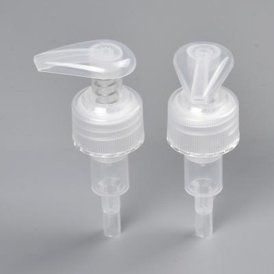 China Non Flip New Design Outer Spring Head Plastic Airless Left Right 28/410 Lotion Foam Pump Switch Pump Flat Head for sale