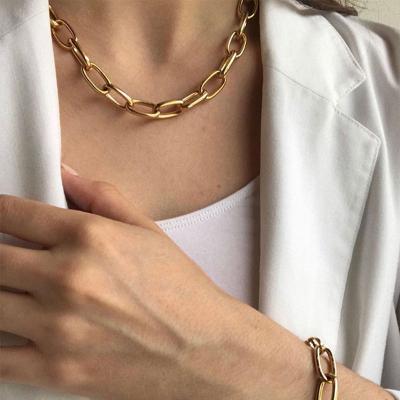 China CLASSIC New Style Thick Chain Necklace Exaggeration Chain Choker Necklace For Women Jewelry for sale