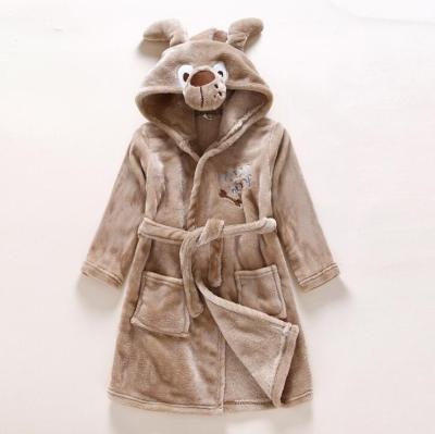 China Hot Selling Microfiber Long Robe For Unisex Children High Quality Fleece Flannel Fabric Thermal Bathrobe for sale