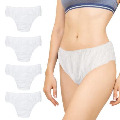 China Nonwoven Antibacterial Disposable Underwear Women Ladies Briefs Practical Paper Panties One Time Use Underwear for sale