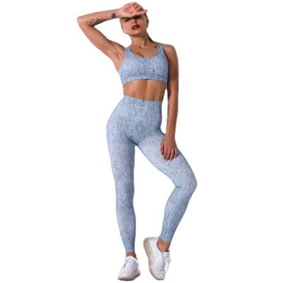 China QUICK DRY sexy buttocks printed yoga bra set running pants exercise clothes for women for sale