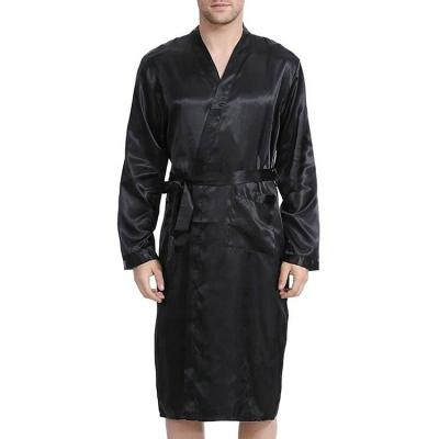 China Comfortable QUICK DRY Fabric Soft Satin Mens Sleepwear Robe For Male for sale