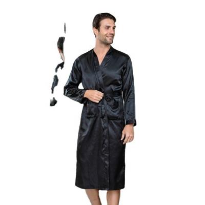 China Wholesale Breathable Sexy Satin Long Sleeve Good Quality Mens Bathrobe Robe Silk Pajamas for sale