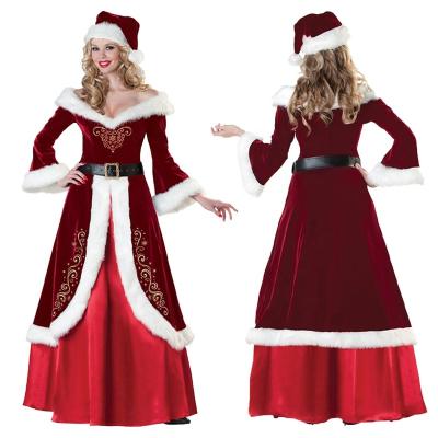 China Sets Christmas Christmas Costume Sets Men And Women Christmas Show Dress Adult Extra Thick Santa Claus Costume for sale