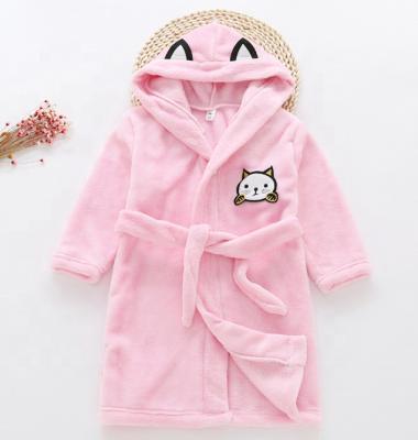 China QUICK DRY coral robe kimono fleece hooded homewear sleepwear for unisex kids for sale