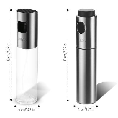 China 100ml BBQ Kitchen Tools Stainless Steel Sustainable High Quality andportable Essential Mist Cooking Oil Olive Glass Sprayer for sale