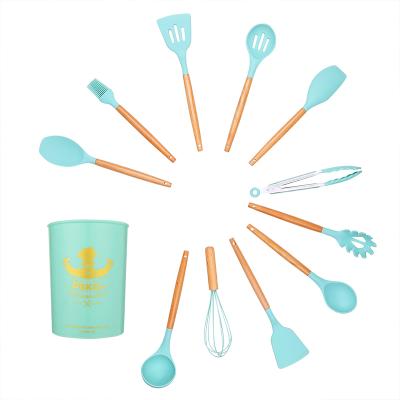 China High Quality Viable Silicone Spatula Soup Spoon Non-Stick Silicone Cooking Kitchenware 12 Pieces Set Frying Spatula Set for sale