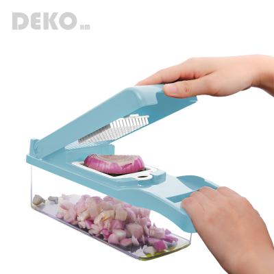 China Easy Control Multifunctional Dekohm Cleaver Slicer Vegetable Dicer 12 in 1 Manual Salad Hot Selling Fast Vegetable Cleaver for sale