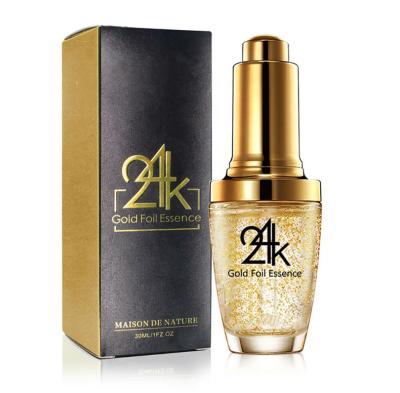 China Whitening Pure 24k Gold Foil Whitening Moisturizing Essence 24K Gold Serum For Face And Skin Care Treatment for sale