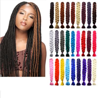 China Synthetic Braiding Hair Weave Hai Big Braid Wig Bluk Braid Hair Single Weft Hair Wholesale Chemical Fiber Hair for sale